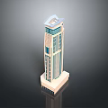 Modern Urban High Rise Building Design Featuring Glass Curtain Walls And Top Structure