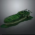 Old Green Boat With Deck Cabin And Rustic Design For Water Transport