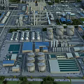 Industrial Plant With Large Storage Tanks Pipes And Industrial Buildings Facilities