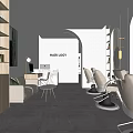 Modern Hair Lounge Interior With Styling Chairs Round Mirrors And Product Shelves