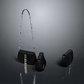 Stylish Black Handbag With Chain Strap And Small Accessories Lifestyle Products