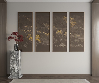 New Chinese Decorative Painting 3d model