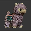 Cute Pink Alpaca Shaped Decorative Furniture With Colorful Blanket Design