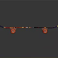 Stylish Daily Use Skateboard With Red Flame Pattern Red Wheels And Decorative Design