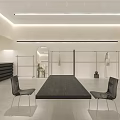Modern Clothing Store Interior With Clothing Racks Wooden Table And Black Chairs