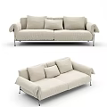 modern double sofa double cloth sofa 3d model
