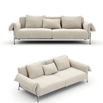 modern double sofa double cloth sofa 3d model