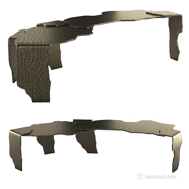 Modern Metal Stool With Curved Design And Unique Leg Structure For Contemporary Spaces 3d model 