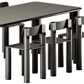 Modern Dining Table Set With Matching Chairs For Home Dining Room Use 3d model