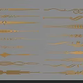 Golden Decorative Carvings On Red Background With Various Elegant Patterns And Ornate Designs
