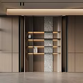 Modern Minimalist Wooden Built In Bookcase With Warm Ambient LED Lights And Functional Display Shelves