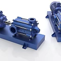Blue Horizontal Multistage Industrial Pumps with Motor Drive and Base Mounting