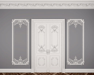 European-style double door 3d model