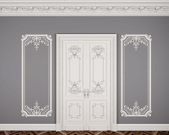 European-style double door 3d model