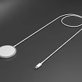 White Wireless Charger with Round Pad and USB Cable for Mobile Phones
