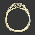 Modern Gold Ring Design With Large Diamond Centerpiece And Elegant Curved Band