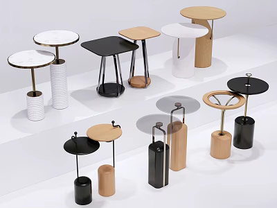 Modern Side Tables With Various Designs Different Colors And Material Options 3d model