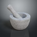Natural Stone Mortar And Pestle Practical Kitchen Tool For Daily Grinding Needs 3d model