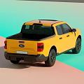 Stylish Ford Yellow Double Cab Pickup Truck with Black Wheels and Grille