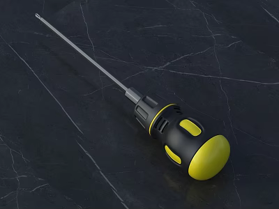 Black And Yellow Screwdriver With Ergonomic Handle And Durable Metal Shaft 3d model