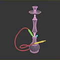 Gray Hookah Pipe with Long Hose and Smooth Curved Design on Dark Surface