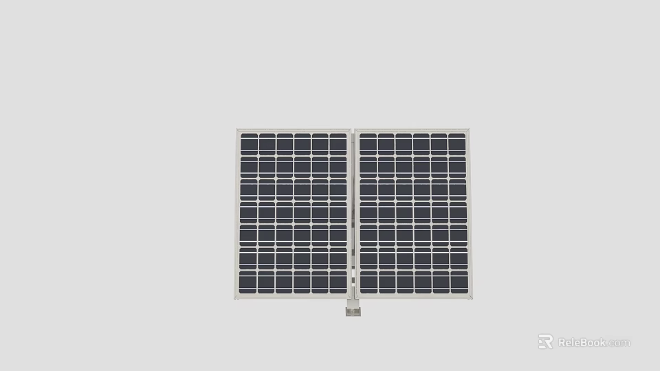 High Efficiency Industrial Solar Panels with Dual Panel Design and Mounting Bracket 3d model 