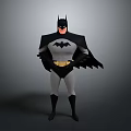 Batman 3D Model Cartoon Character With Black Cape And Gray Suit