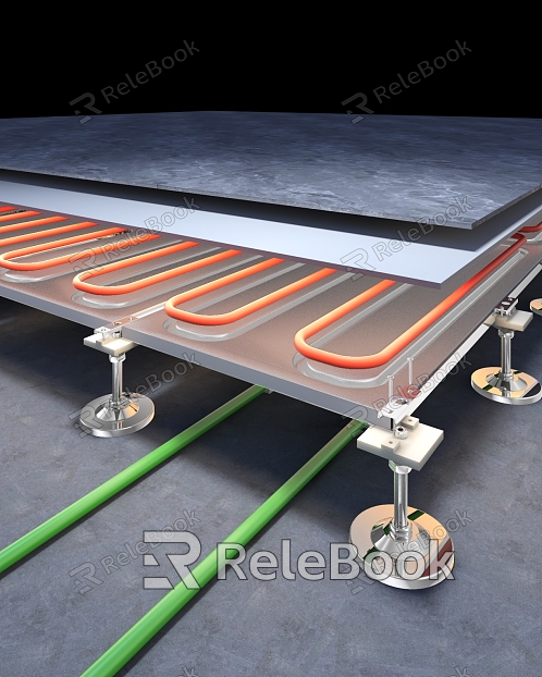 assembly floor system aluminum film insulation board floor leveling system leveling anchor heating system heating pipe model