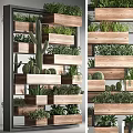 Layered Vertical Garden Decor With Wooden Planters And Mixed Green Succulents