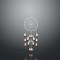 Elegant Dreamcatcher Jewelry With White Circular Web And Hanging Decorative Beads