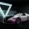 Luxury Black And White Sports Car With Streamlined Design And Aerodynamic Body
