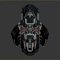 Futuristic Mechanical Weapon with Sharp Metallic Components Rotating Gears and Industrial Design