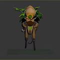 Orange Robot Character With Green Eyes And Leaves Holding Sunflower Pot On Transparent Base