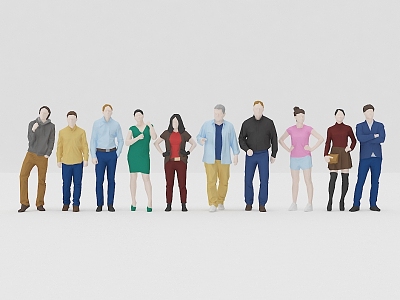 Multiplayer Crowd Character Combination Multiplayer Combination Character Human Model Dummy Low Poly Character Professional Male Human model