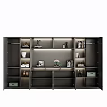 Modern Wooden Bookcase With Open Shelves Closed Cabinets Books And Decorative Items