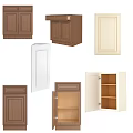 Kitchen Cabinets In Various Styles And Colors With Different Door Designs 3d model