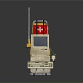 Vintage Medical Emergency Robot With Red Cross Box And Display Screen