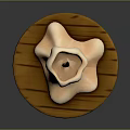 Burning Candle With Melting Wax On Wooden Base And Smooth Surface