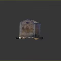 Ancient Historical Building Model With Brick Stone Structure Arched Windows And Damaged Roof