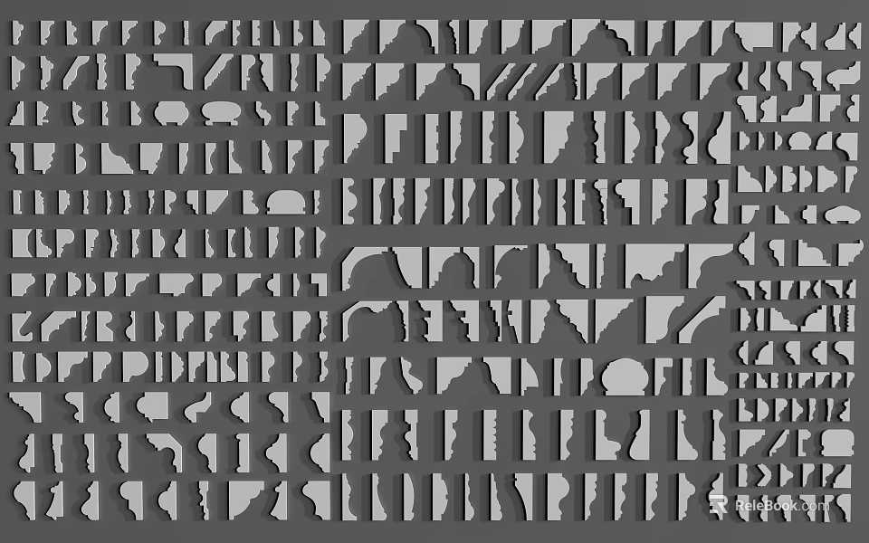 Decorative Gypsum Coving With Various Design Patterns For Interior Home Decor 3d model