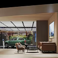Wuling 4S Store Modern Showroom Interior With Car Display And Lighting Design 3d model