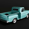 Vintage Light Green Classic Pickup Truck With Retro Design And Chrome Trim