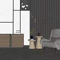 Modern single sofa home 3d model