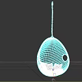 Stylish Egg Shaped Rattan Hanging Chair With Gray Cushions And Metal Chain