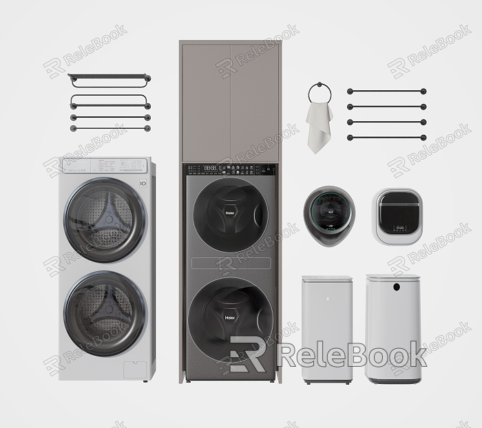 Modern washing machine washing and drying machine drum washing and drying machine towel rack model