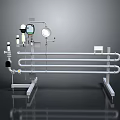 Industrial Metal Hardware Tools with Pipes Stands Control Units and Structural Supports