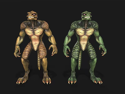 Lizard Man Alien Lizard Monster Monster Game Character Horror Creature 3d model