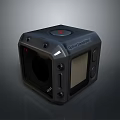 Crystal SkyPixel Computer Peripheral Device With Black Square Design Red Button And Digital Screen 3d model