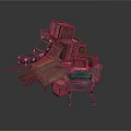 Pile of Old Wooden Furniture Broken Chairs Crates and Other Abandoned Items