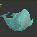 Cute 3D Cartoon Shark Character With Blue Body Open Mouth And Sharp Teeth